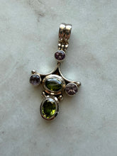 Load image into Gallery viewer, Peridot &amp; Amethyst Sterling Silver Pendant
