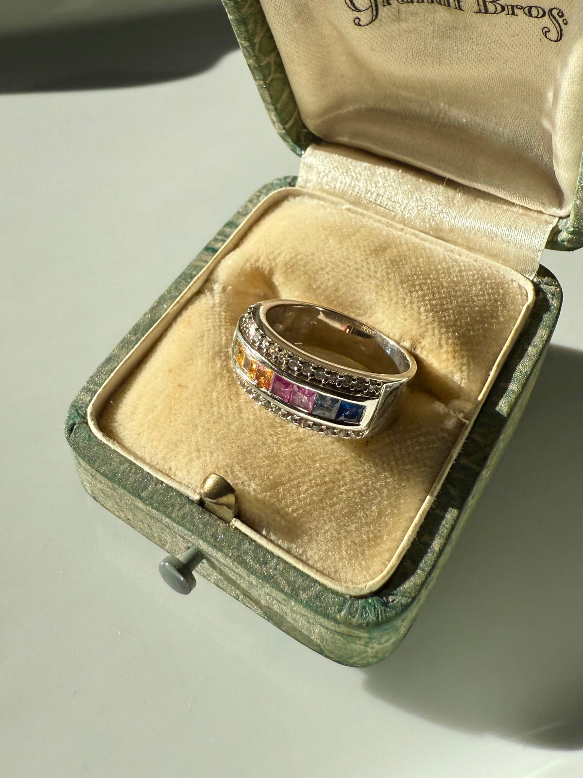 Rainbow Sterling Silver Ring Size 5.25