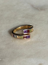 Load image into Gallery viewer, Bypass Multi-Gemstone Gold Vermeil Ring Size 7.25
