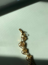 Load image into Gallery viewer, Heart Link Vintage 14k Yellow Gold Bracelet
