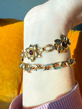 Load image into Gallery viewer, Antique 1/20 10k Gold Filled Flower Bracelet 6.25”
