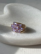Load image into Gallery viewer, Purple Glass Gold Vermeil Ring Size 5
