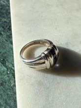 Load image into Gallery viewer, Natural Blue Sapphire Sterling Silver Ring Size 8.25
