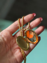 Load image into Gallery viewer, Floral Locket Gold Plated Necklace 18”
