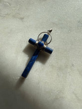 Load image into Gallery viewer, Lapis &amp; Sterling Silver Cross Pendant
