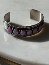 Load image into Gallery viewer, Vintage Navajo Sterling Pink Opal Cuff Bracelet
