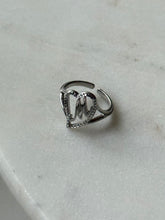 Load image into Gallery viewer, ‘M’ Sterling Silver Ring Size 5.25
