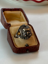 Load image into Gallery viewer, Vintage Two-Toned Scarab Beetle Sterling Ring Size 10.75
