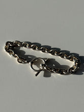 Load image into Gallery viewer, Vintage Cable Link Solid Sterling Silver Toggle Clasp Bracelet 7.25”
