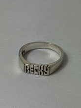 Load image into Gallery viewer, Vintage BECKY Spellout Sterling Ring Size 9.5
