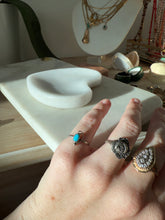 Load image into Gallery viewer, Vintage Dainty Turquoise Sterling Silver Ring Size 6
