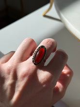 Load image into Gallery viewer, Vintage Carnelian Sterling Silver Ring Size 6.25
