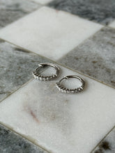 Load image into Gallery viewer, Diamond 14k White Gold Hoop Earrings
