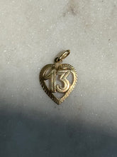 Load image into Gallery viewer, Vintage 18k Gold ‘13’ Heart Charm
