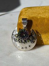 Load image into Gallery viewer, Peridot &amp; Mystic Topaz Sterling Silver Celestial Pendant
