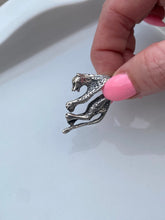 Load image into Gallery viewer, Hanging Panther Sterling Silver Chunky Vintage Pendant
