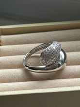 Load image into Gallery viewer, Sterling Silver CZ Bypass Ring Size 6.25
