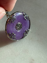 Load image into Gallery viewer, Dyed Purple Jade Sterling Silver Pendant

