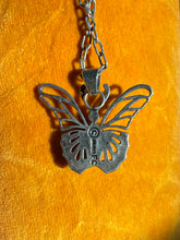 Load image into Gallery viewer, Turquoise Sterling Silver Butterfly Necklace 24”
