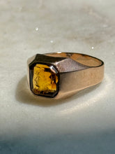 Load image into Gallery viewer, Antique Intaglio Citrine 14k Rosey Gold Ring Size 7
