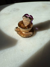 Load image into Gallery viewer, Ur my cup of T 14k Gold Synthetic Alexandrite Tea Cup Charm
