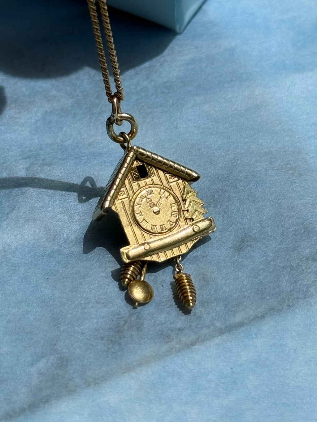 Vintage 18k Gold Cuckoo Clock Pendant