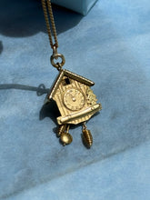 Load image into Gallery viewer, Vintage 18k Gold Cuckoo Clock Pendant
