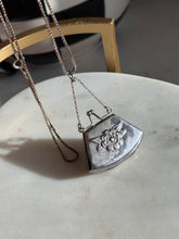 Load image into Gallery viewer, Vintage Floral Purse Sterling Silver Necklace 30”
