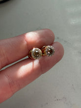 Load image into Gallery viewer, LeVian Chocolate &amp; White Diamond 14k Gold Push Back Earrings
