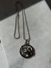Load image into Gallery viewer, Vintage Black Enamel Sagittarius Zodiac Sterling Silver Necklace 20”
