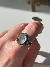 Load image into Gallery viewer, Vintage Rainbow Sterling Silver Ring Size 8
