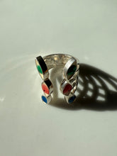 Load image into Gallery viewer, Enamel Evil Eye Sterling Silver Ring Size 5
