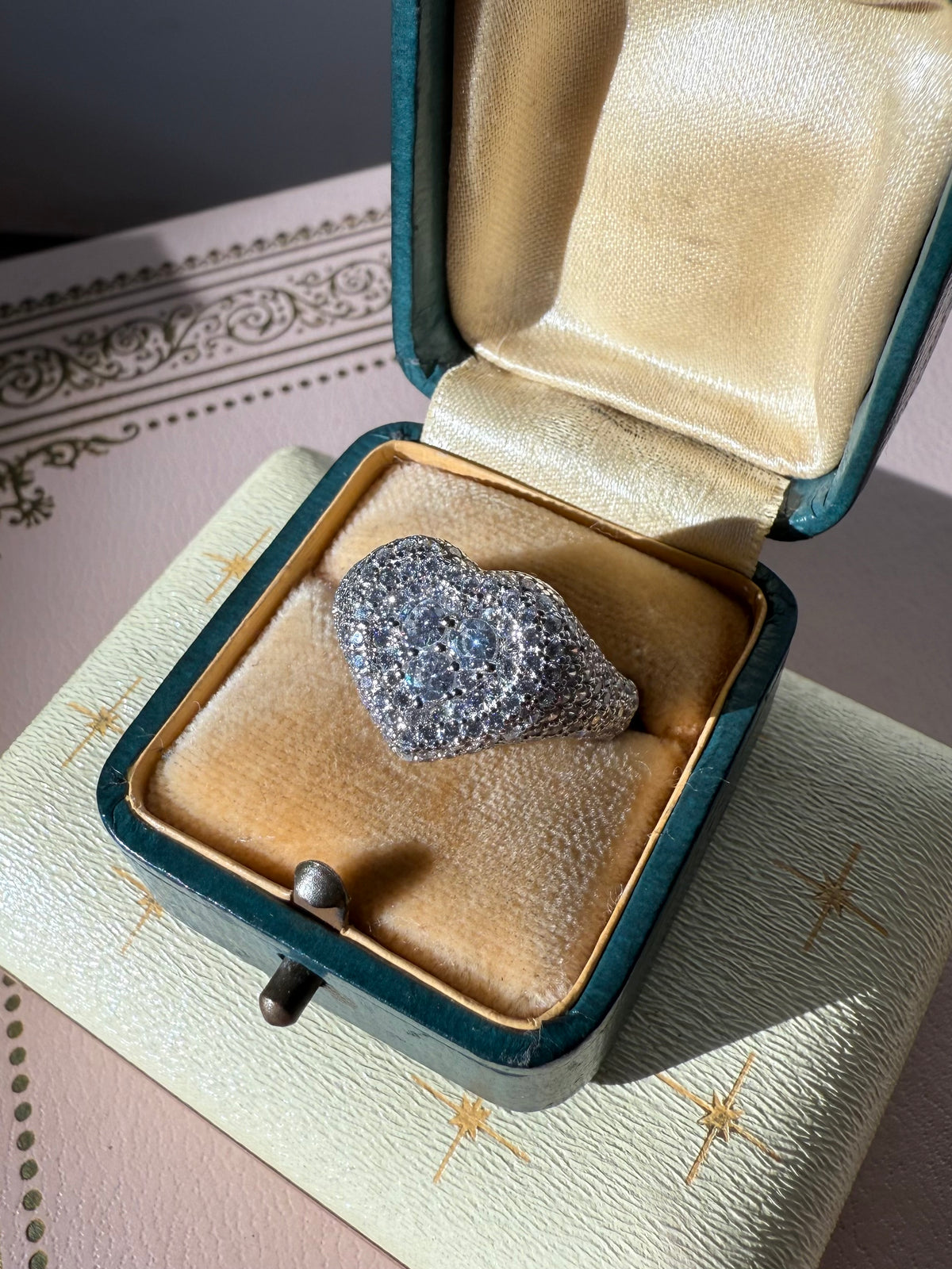 Sparkle CZ Heart Sterling Silver Ring Size 7