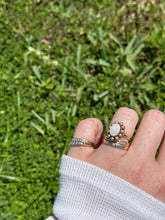 Load image into Gallery viewer, Antique 14k Gold Pearl &amp; Opal Ring Size 6
