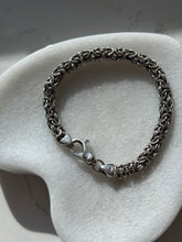 Load image into Gallery viewer, Vintage Italian Sterling Silver Byzantine Link Bracelet 7.25”
