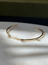 Load image into Gallery viewer, Solid 14k Gold Natural Diamond Cuff Bracelet
