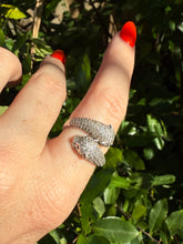 Load image into Gallery viewer, Dual Panther CZ Sterling Silver Ring Size 7
