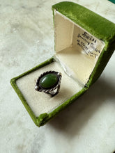 Load image into Gallery viewer, Sterling Silver Green Jade Ring Size 5.25
