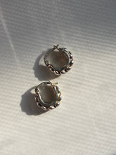 Load image into Gallery viewer, Mini Heart Sterling Silver Hoop Earrings
