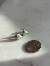 Load image into Gallery viewer, Opal Inlay Sterling Silver Triangle Earrings
