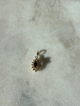 Load image into Gallery viewer, Vintage Blue Sapphire &amp; Diamond 14k Gold Halo Charm
