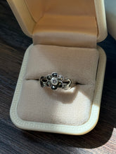 Load image into Gallery viewer, Marcasite Flower Sterling Silver Ring Size 8.75
