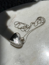Load image into Gallery viewer, Etched Heart Sterling Silver Necklace 24”
