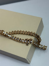 Load image into Gallery viewer, Vintage Solid 14k Yellow Gold Natural Diamond S-Link Tennis Bracelet 7”
