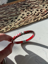 Load image into Gallery viewer, Angelique de Paris Red Resin &amp; Sterling Silver Bangle Bracelet
