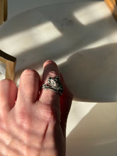 Load image into Gallery viewer, Vintage Blue Sapphire Sterling Silver Panther Ring Size 8.5
