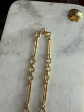 Load image into Gallery viewer, Italian Trombone Link 14k Gold Chain 17”
