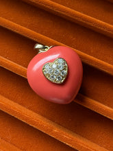 Load image into Gallery viewer, Gold Vermeil Coral Heart Pendant
