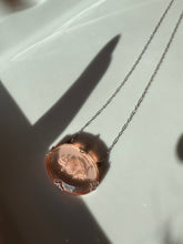 Load image into Gallery viewer, Rose Pink Glass Antique Sterling Necklace 19”
