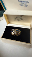 Load image into Gallery viewer, Natural Blue Sapphire &amp; Diamond 14k Gold Ring Size 6.75
